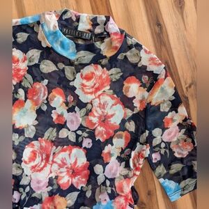 Potter's Pot Navy Floral Mesh Maxi Dress